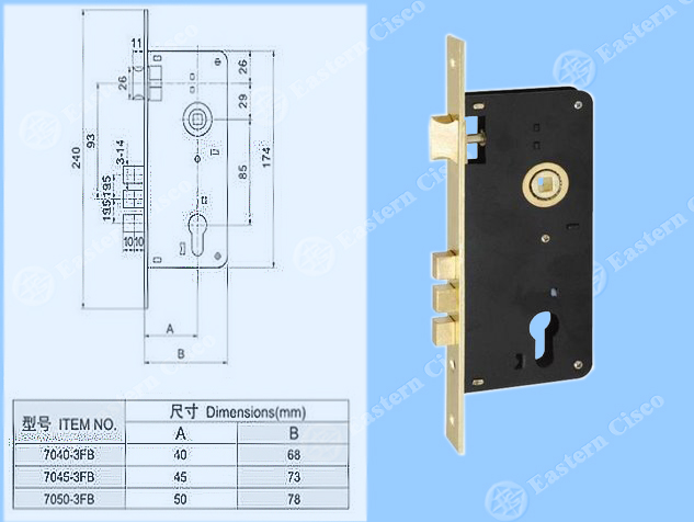 Lock Body 7050-3FB