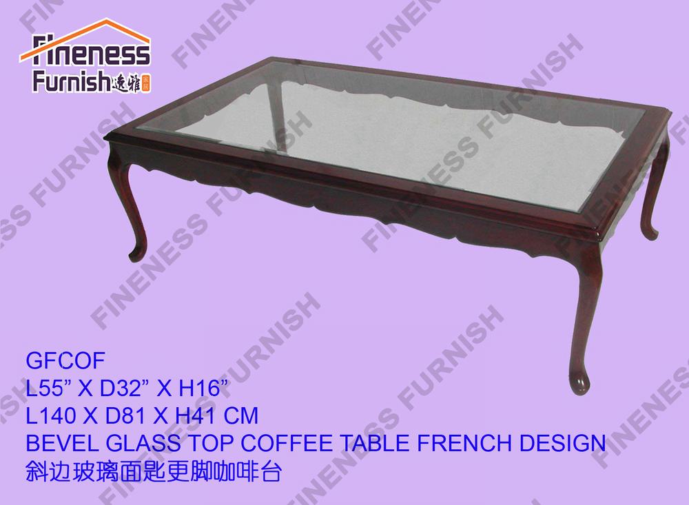 Bevel Glass Top Coffee TableE French Design
