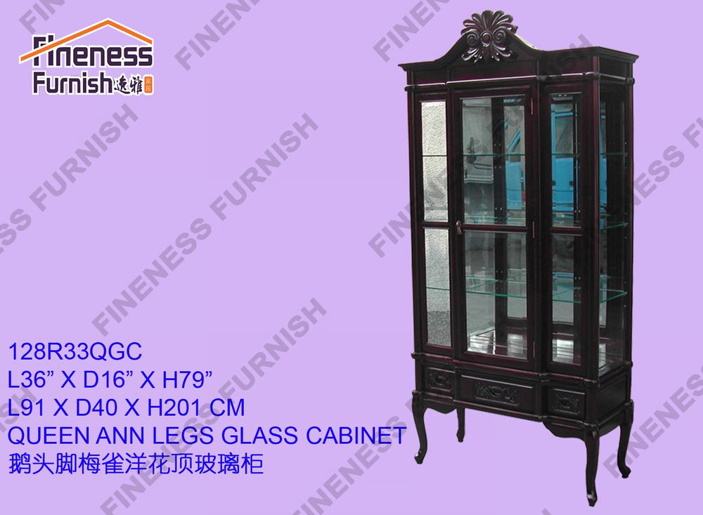 Queen Ann Legs Glass Cabinet
