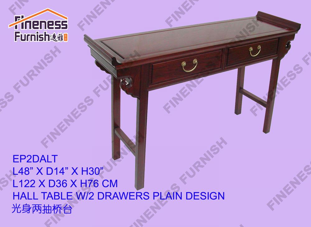 Hall Table W/2 Drawers Plain Design