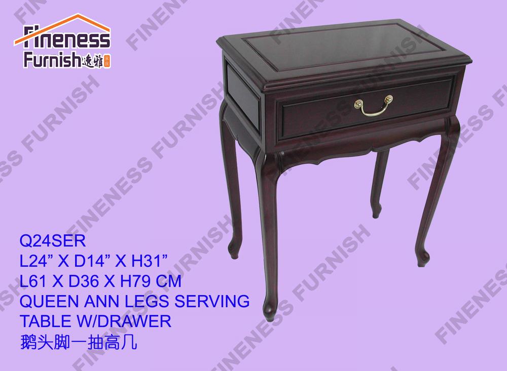 Queen Ann Legs Serving Table W/Drawer