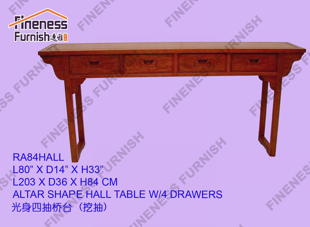 Alter Shape Hall Table W/4 Drawers
