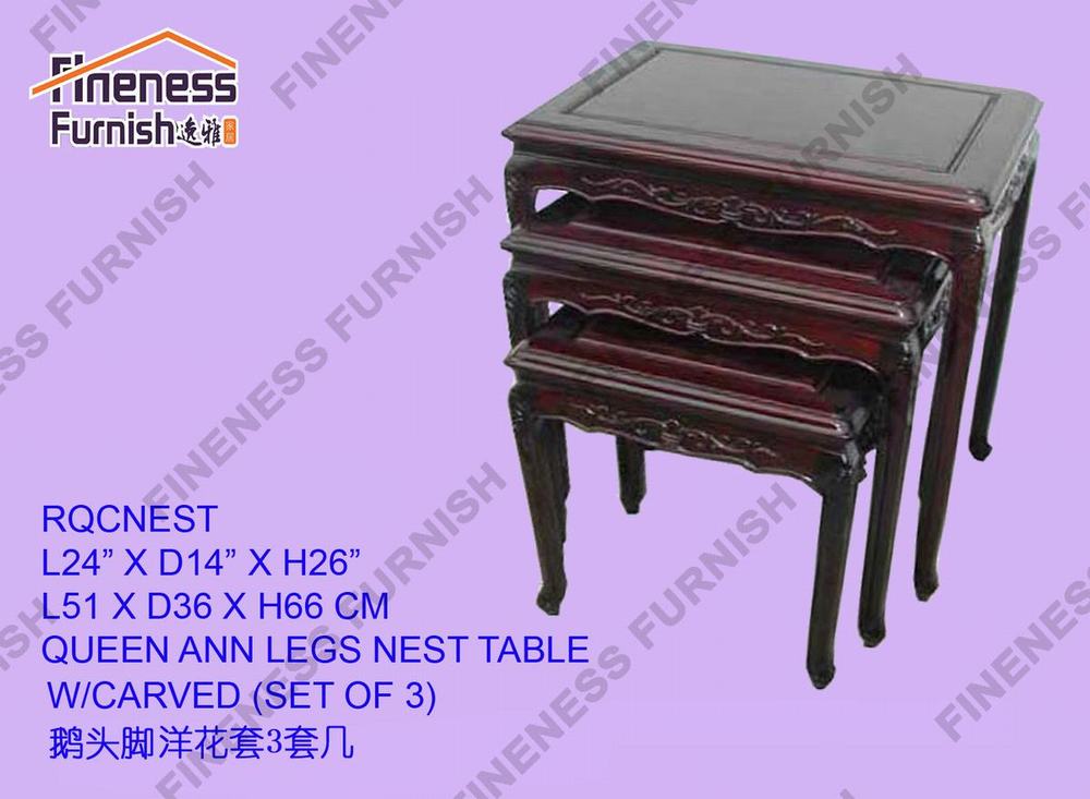Queen Ann Legs Nest Table(Set Of 3) 