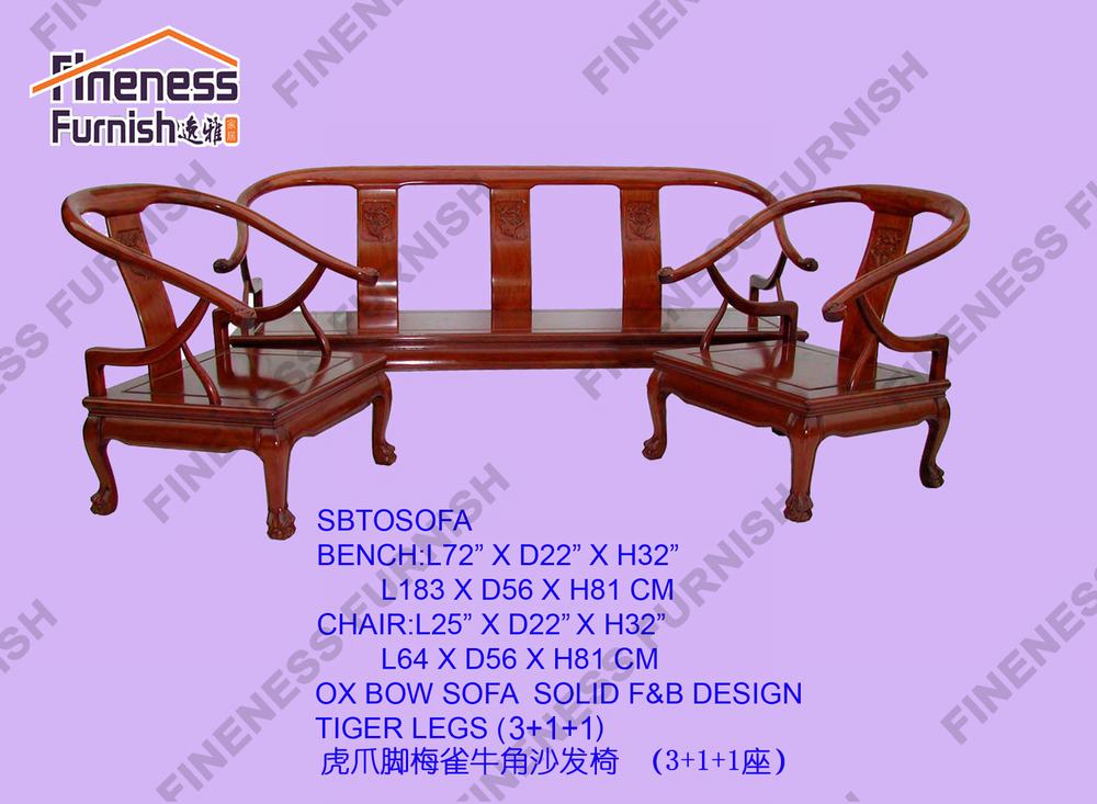 OX Bow Sofa Solid F&B Design Tiger Legs (Excluding Cushion)