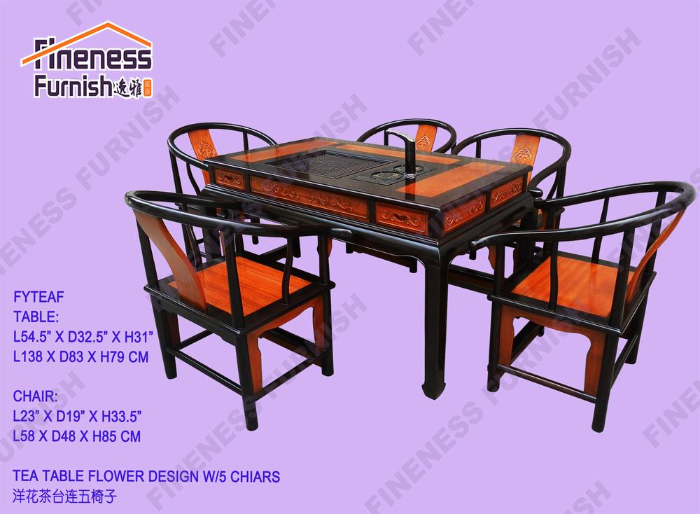 Tea Table Flower Design W/5 Chairs