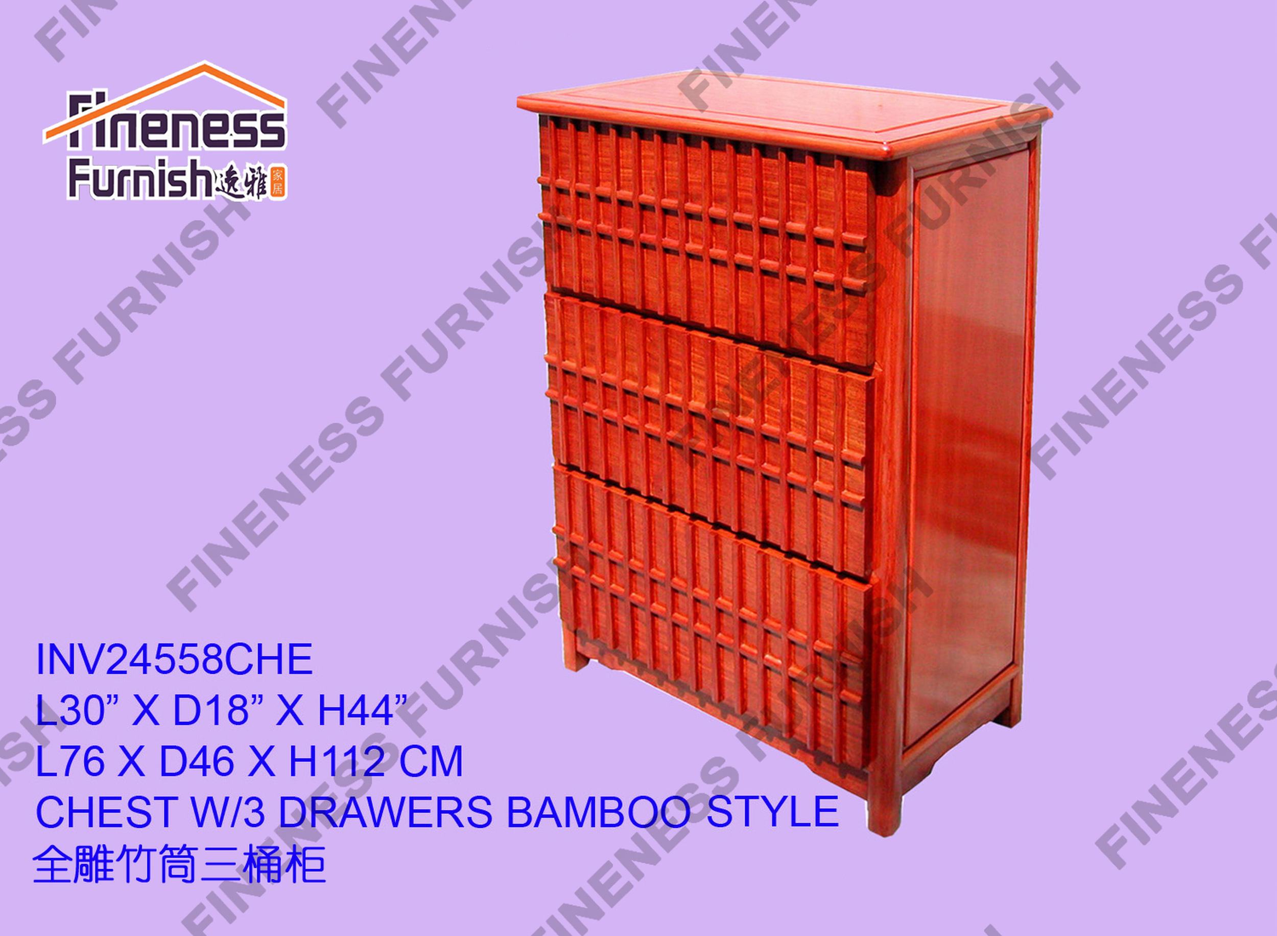 Chest W/3 Drawers Bamboo Style