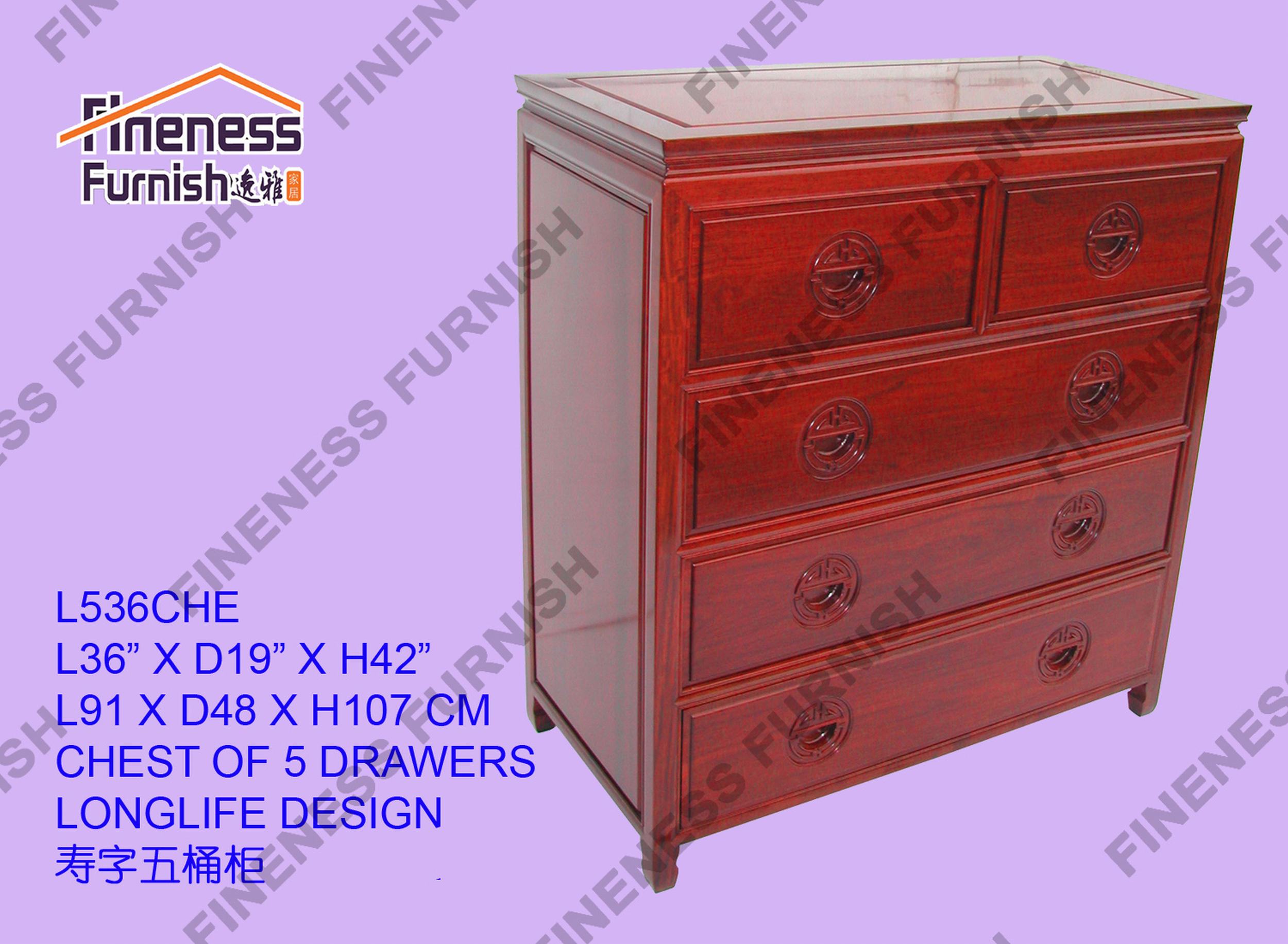 Chest  Of 5 Drawers Longlife Design