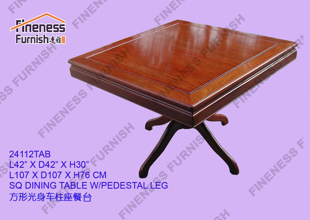 SQ Dining Table W/Pedestal Leg