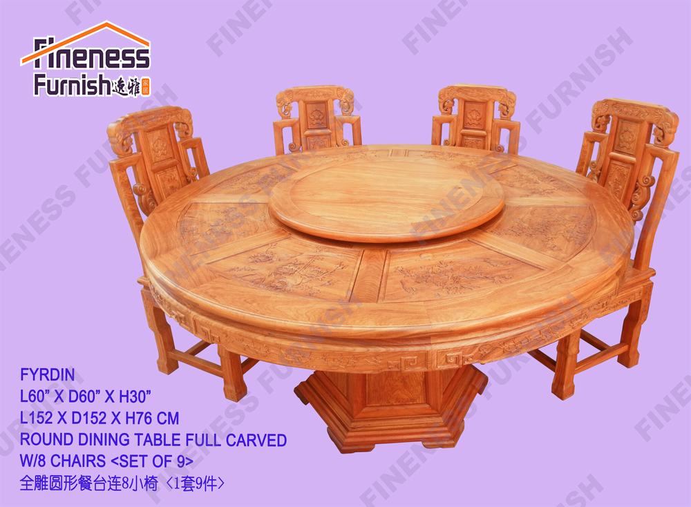 Round Dining Table Full Carved