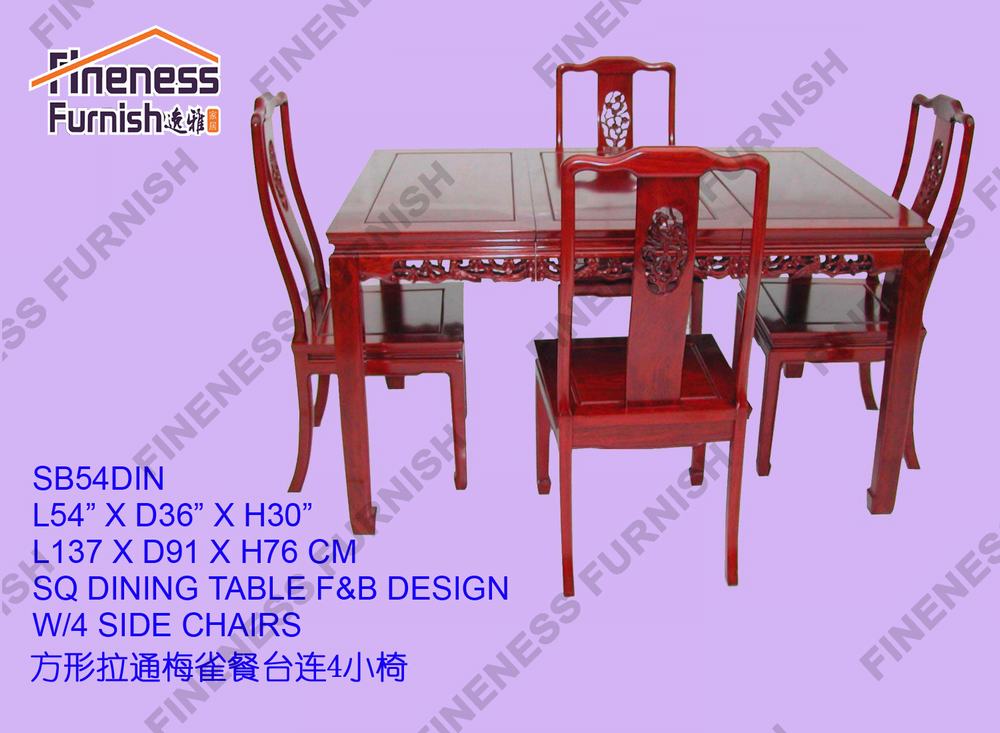 SQ Dining Table F&B Design W/4 Side Chairs