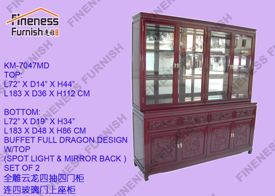 Buffet Full Dragon Design W/Top