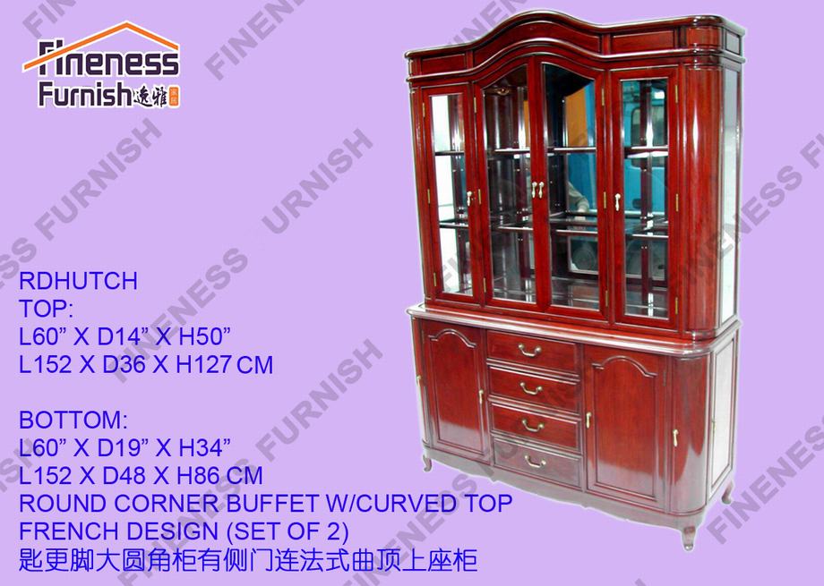 Round Corner Buffet W/Curved Top French Design
