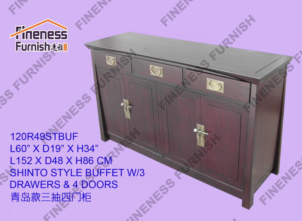 Shinto Style Buffet W/3 Drawers & 4 Doors