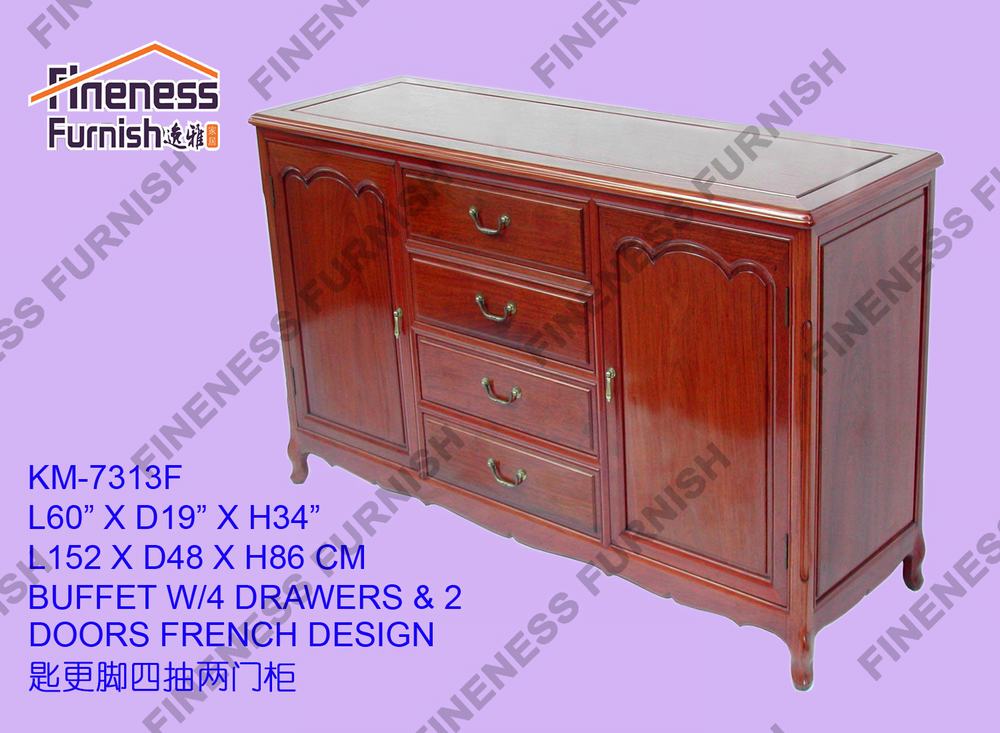 Buffet W/4 Drawers & 2 Doors French Design