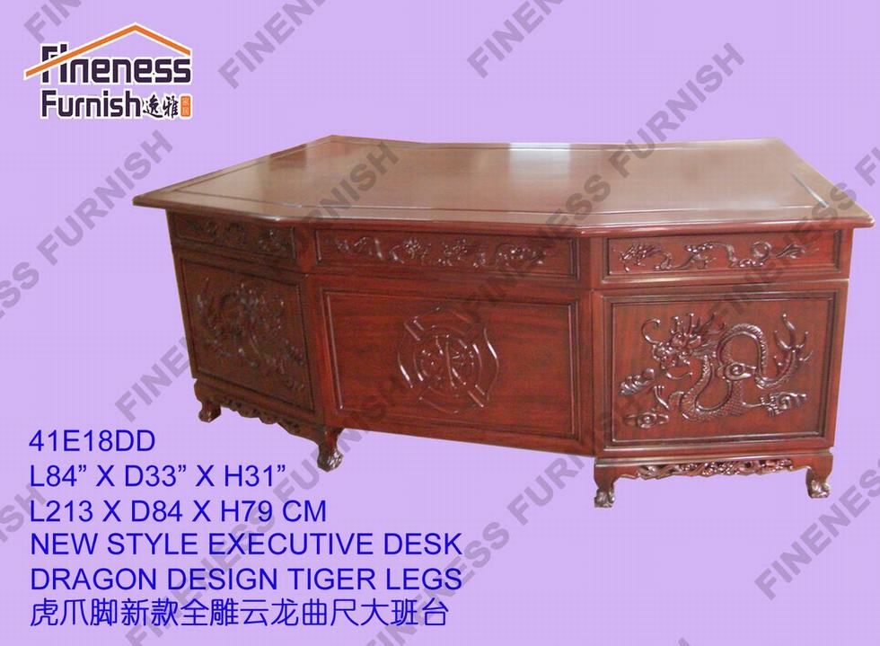 New Style Executive Desk Dragon Design Tiger Legs
