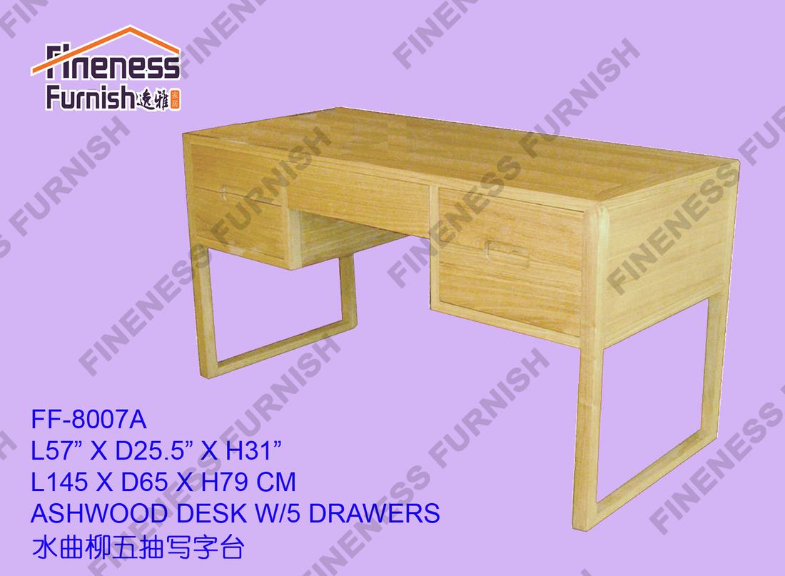 Ashwood Desk W/5 Drawers 