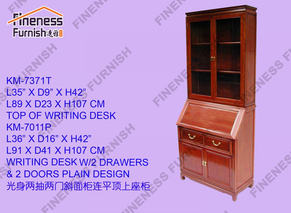 Writing Desk W/2 Drawers & 2 Doors Plain Design W/Top (Set Of 2)