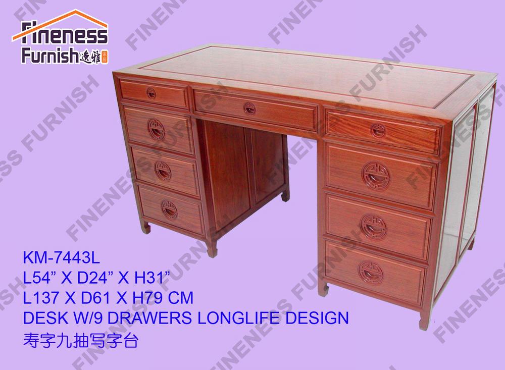 Desk W/9 Drawers 