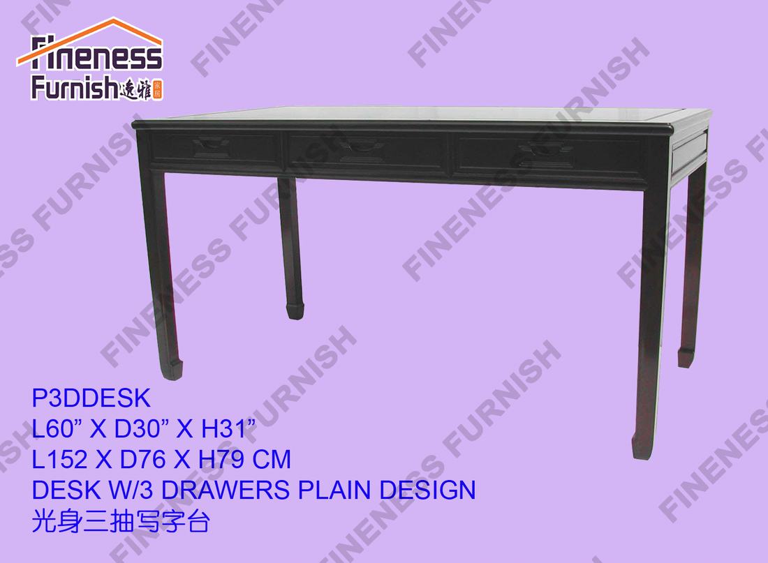 Desk W/3 Drawers Plain Design 